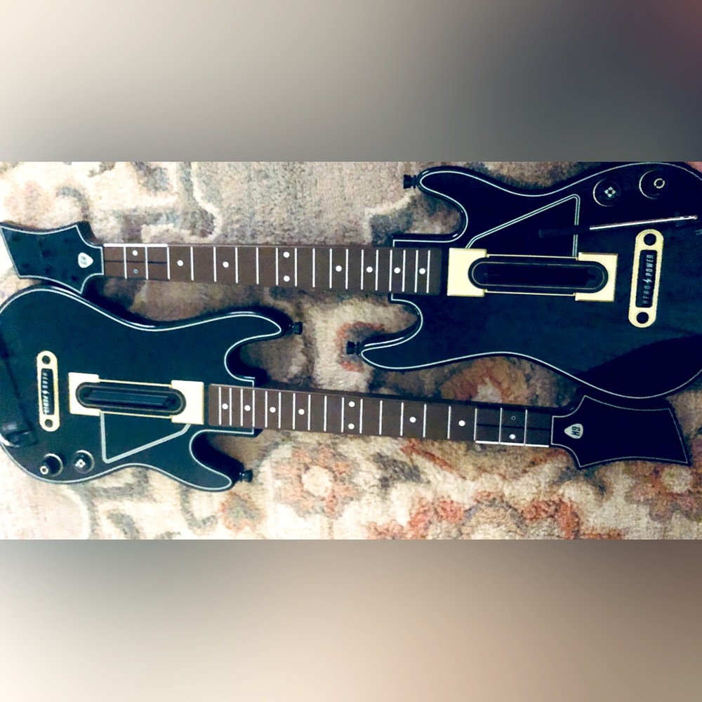 Set of Xbox One guitar hero guitars
